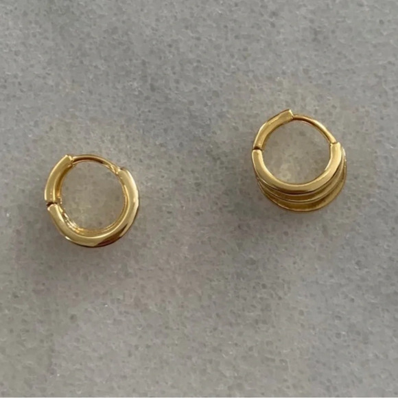 COPY - COPY - Gold Multi Hoop Small Mini Huggie Hoop Earrings - Picture 4 of 4